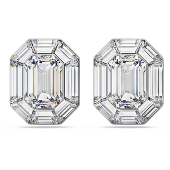 swarovski lucent clip earrings octagon cut white