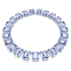 swarovski millenia tennis necklace octagon cut blue rhodium plated
