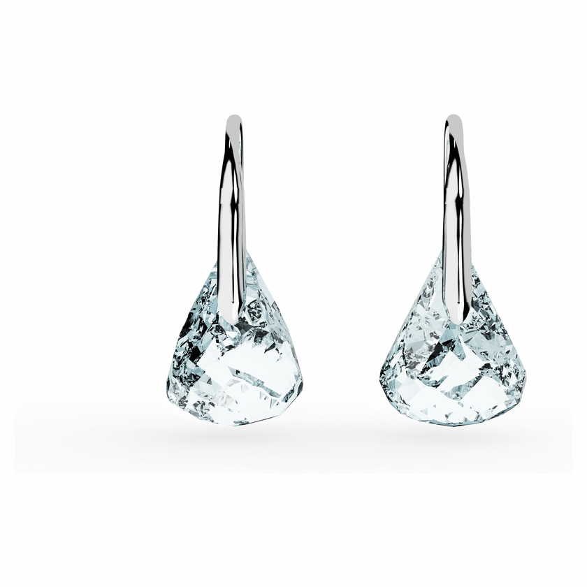 swarovski lunar drop earrings  blue  rhodium plated