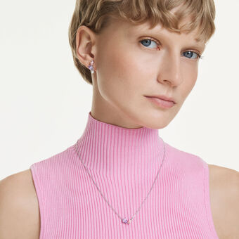 ariana grande x swarovski set  mixed cuts  multicolored  rhodium plated