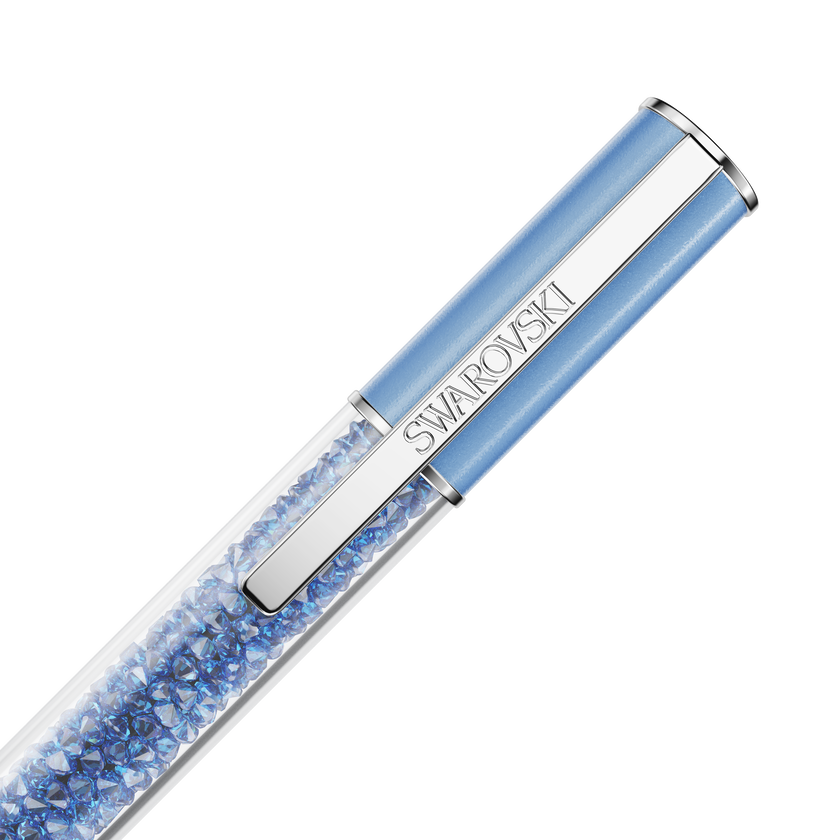 swarovski crystalline ballpoint pen  recreated  crystals  blue  blue lacquered  chrome plated