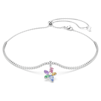 ariana grande x swarovski choker  mixed cuts  flower  multicolored  rhodium plated