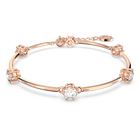 Constella bracelet, Round cut, White, Rose gold-tone plated