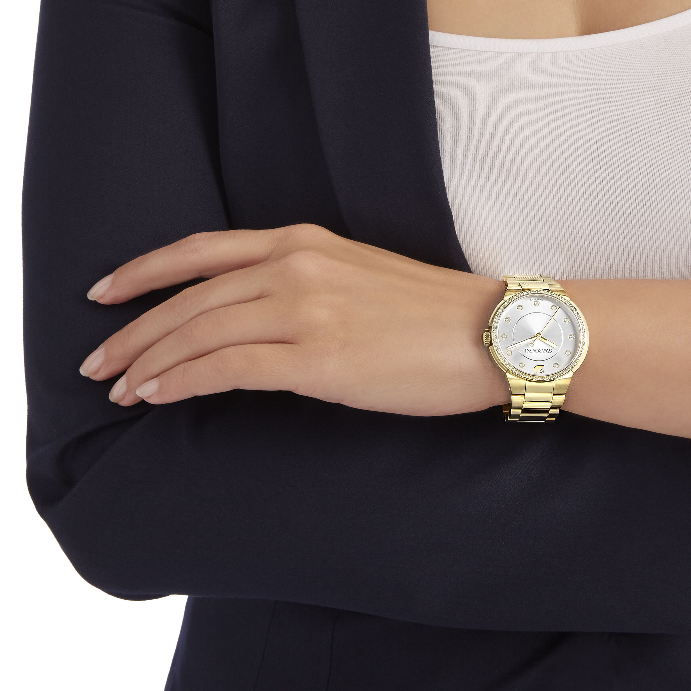 Buy Swarovski City Watch Metal bracelet White Gold tone