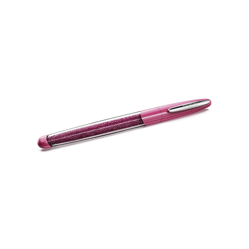 swarovski crystalline nova rollerball pen  pink  chrome plated