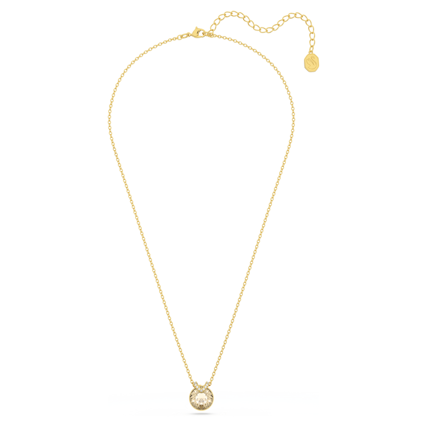 swarovski bella v pendant  round cut  gold tone  gold tone plated
