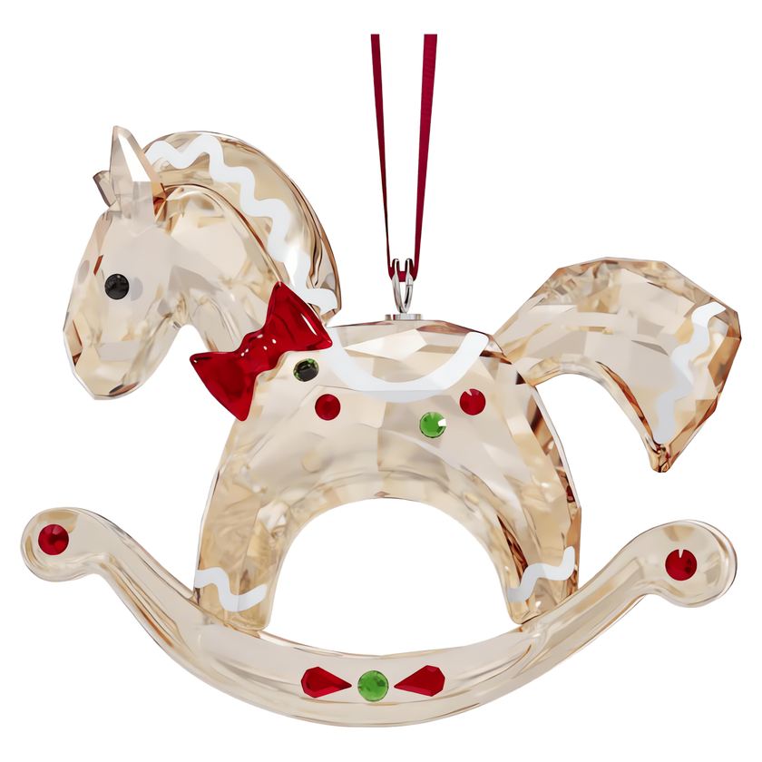 swarovski holiday cheers gingerbread rocking horse ornament