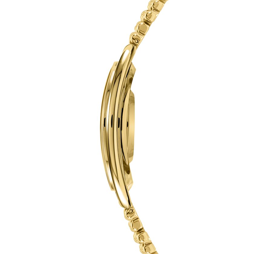 Crystalline Oval Bracelet Watch, Gold Tone