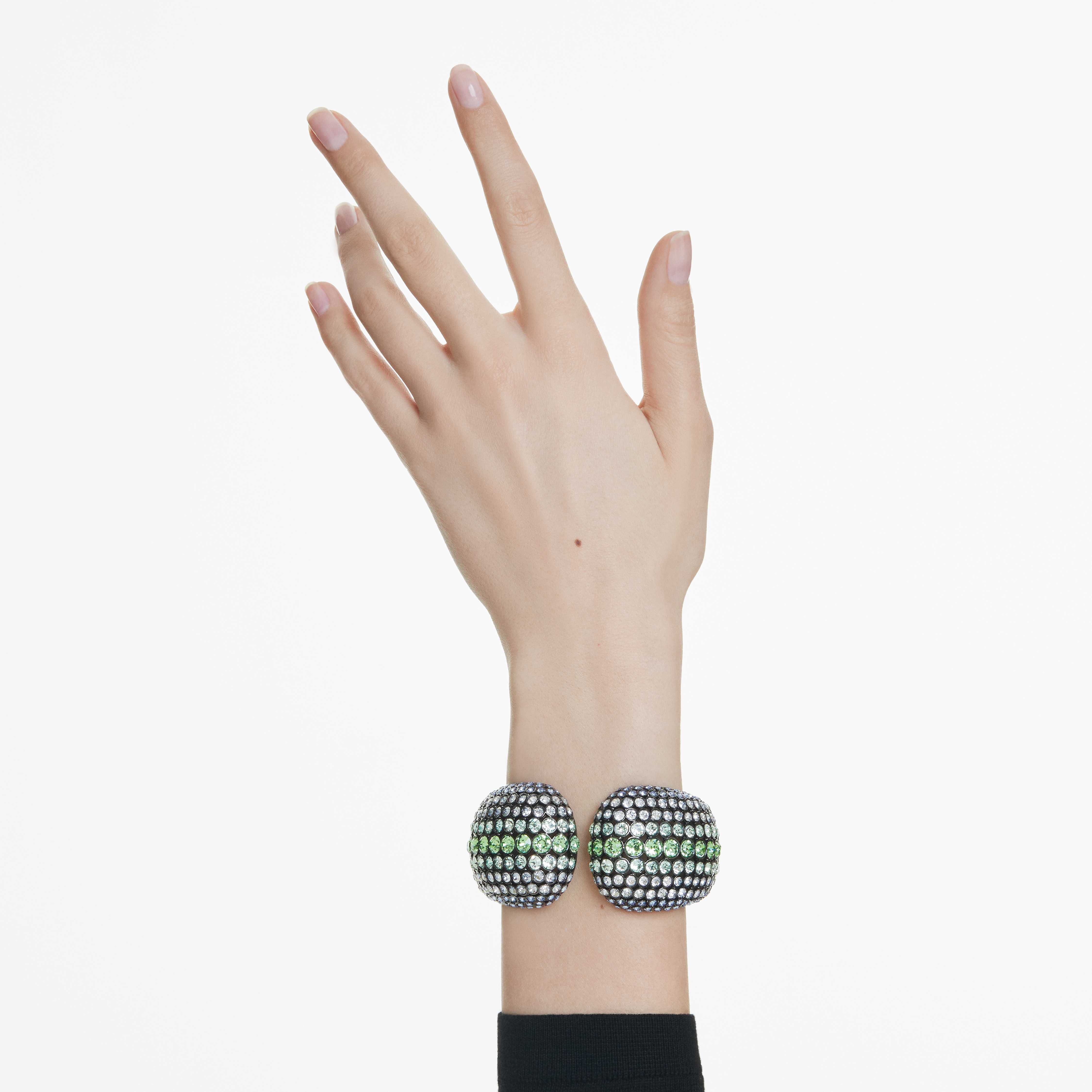 swarovski sublima cuff  round cut  multicolored  ruthenium plated