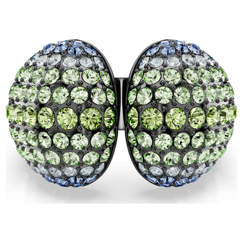 swarovski sublima cocktail ring  round cut  multicolored  ruthenium plated