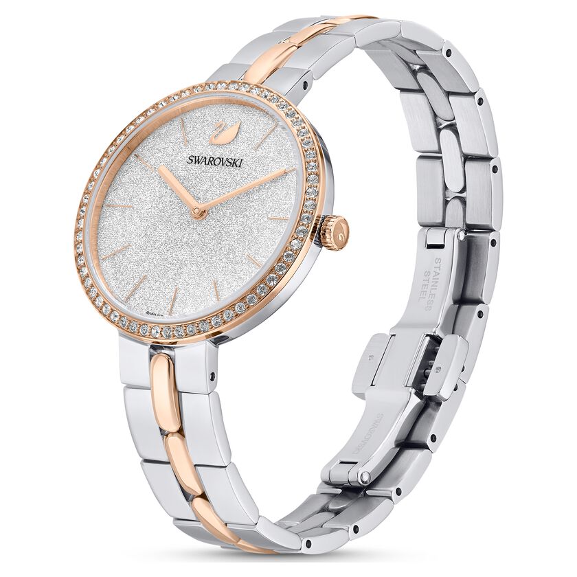 Cosmopolitan watch, Metal bracelet, White, Rose gold-tone finish