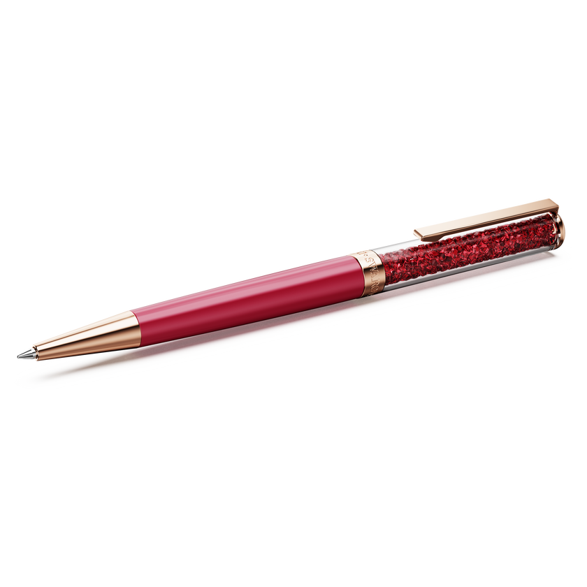 swarovski crystalline ballpoint pen  red  pink lacquered  rose gold tone plated