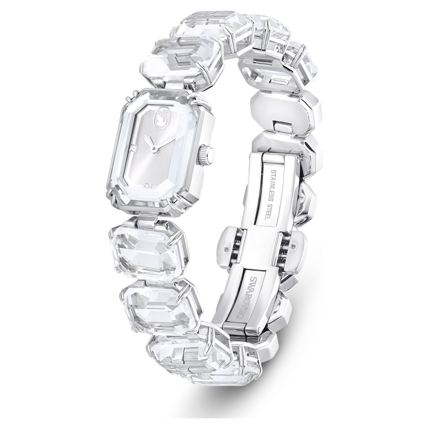 swarovski watch  octagon cut bracelet  white  stainless steel