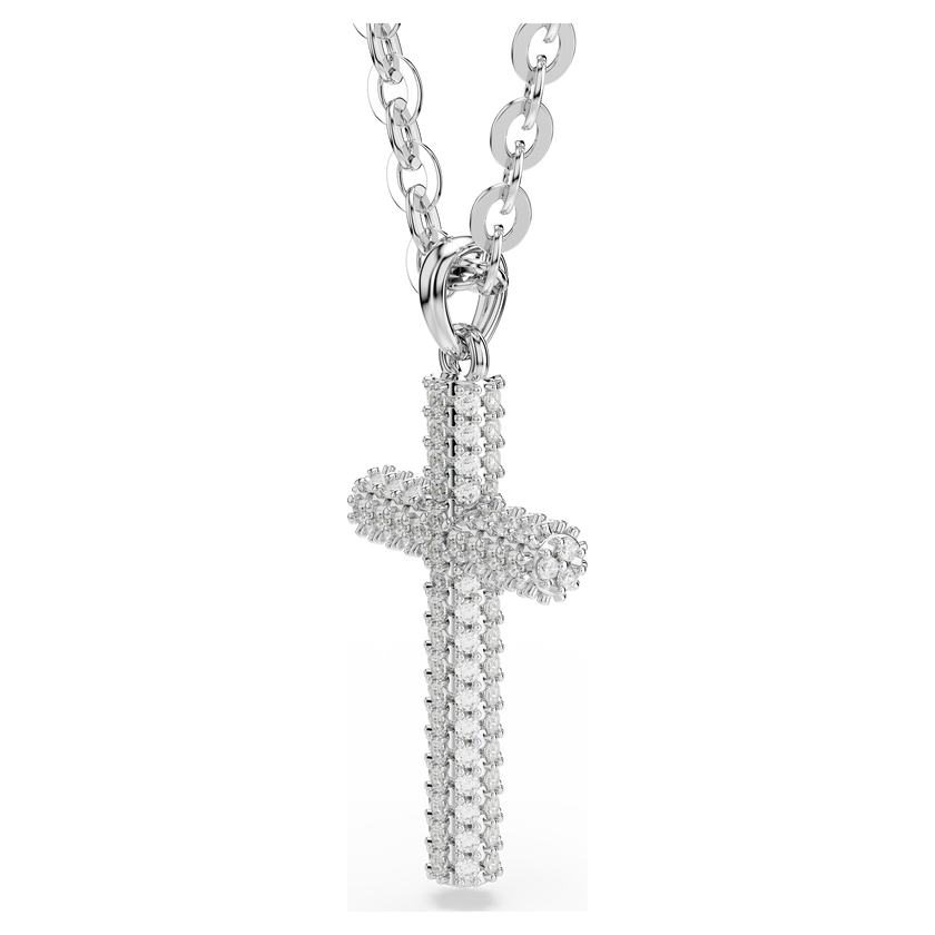swarovski insigne pendant  pav   cross  white  rhodium plated