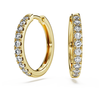 swarovski eternity hoop earrings  lab grown diamonds 0 5 ct tw  round shape  18k yellow gold