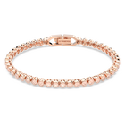 swarovski emily bracelet round cut pink rose gold tone plated