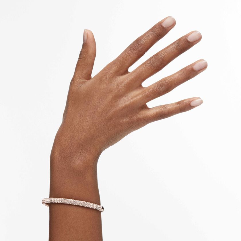 swarovski stone mini bangle  white  rose gold plated