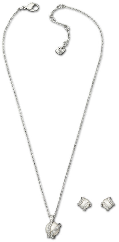 swarovski nude set  white  rhodium plated