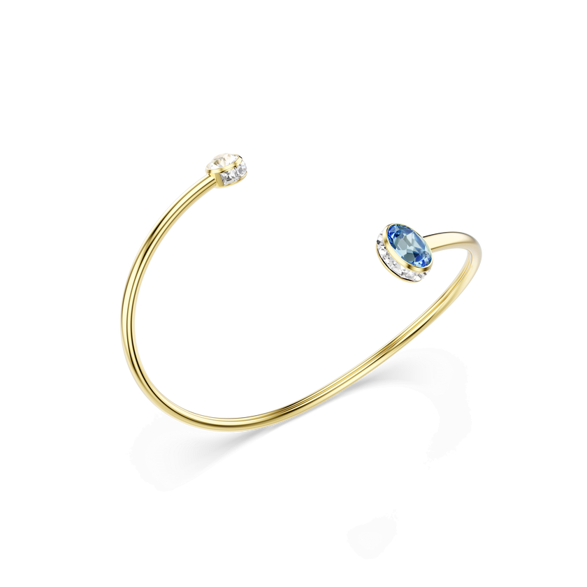 swarovski chroma bangle  mixed cuts  multicolored  18k gold finish