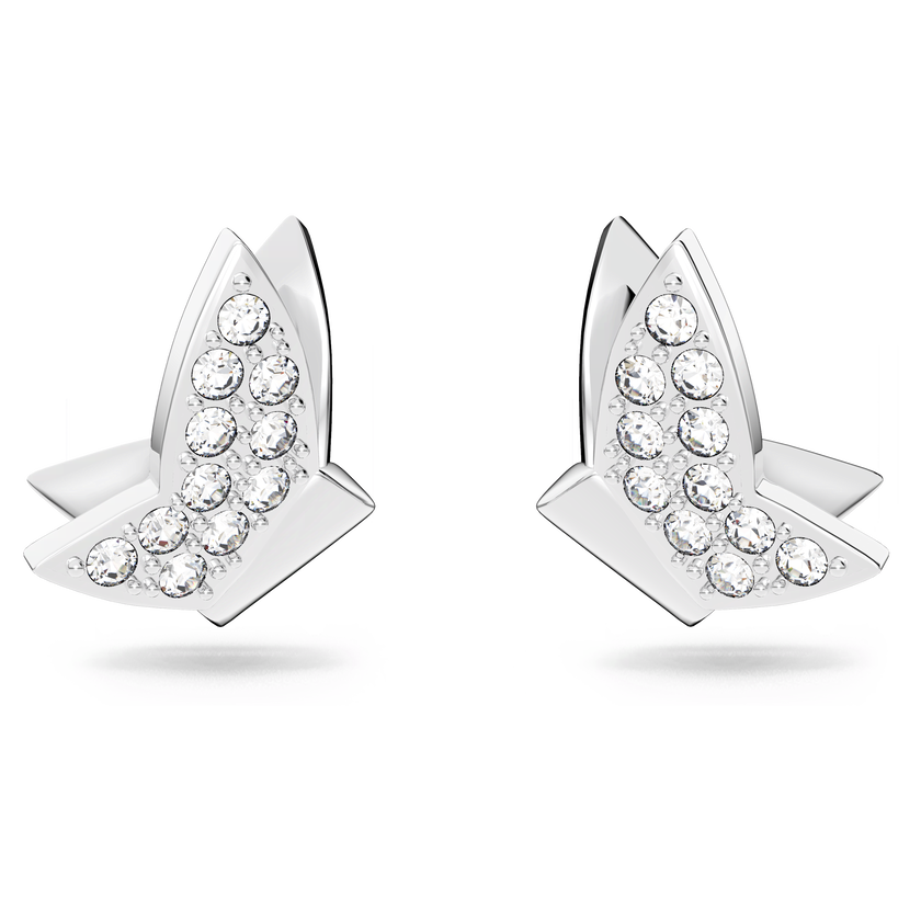 swarovski lilia stud earrings  butterfly  white  rhodium plated
