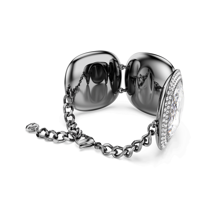 swarovski una angelic bracelet  cushion cut  white  ruthenium plated