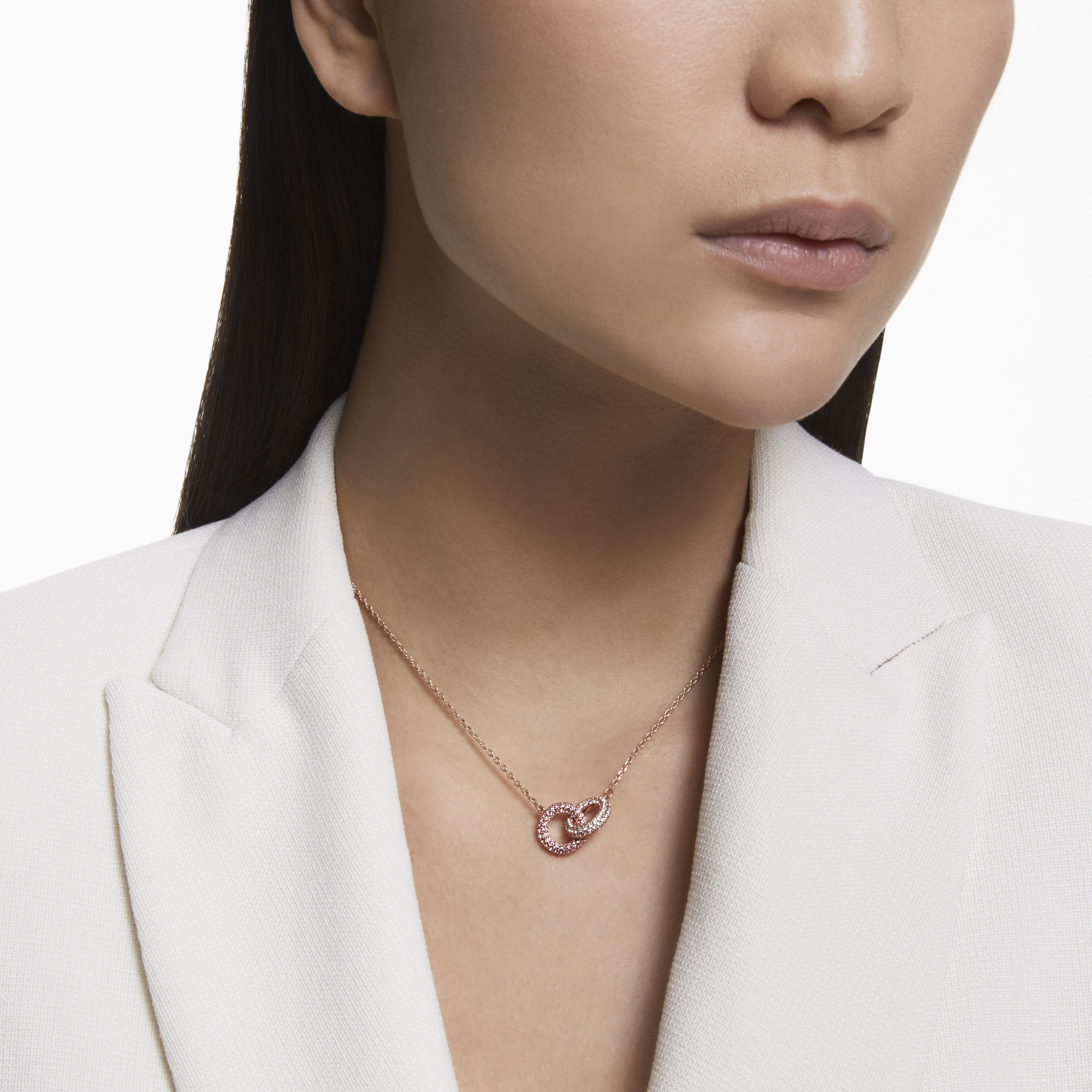 Swarovski rose gold necklace set hotsell