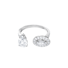 Attract Ring, White, Rhodium Plating