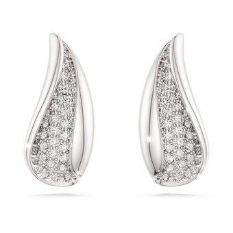 swarovski classica drop earrings  round cut  white  sterling silver