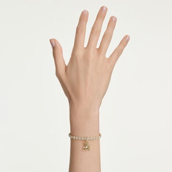 swarovski idyllia charm  mixed cuts  teddy  gold tone  gold tone plated