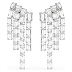 swarovski millenia clip earrings octagon cut chandelier white rhodium plated
