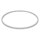 swarovski tennis deluxe necklace round cut white rhodium plated
