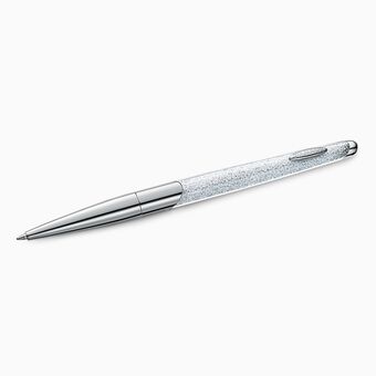 Crystalline Nova Ballpoint Pen, White, Chrome Plated