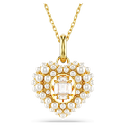 swarovski idyllia pendant crystal pearl heart white gold tone plated