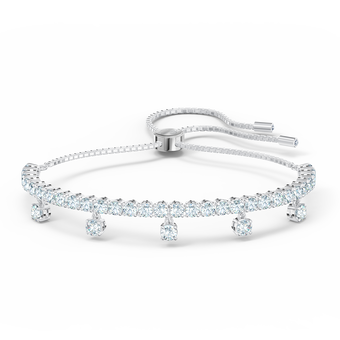 swarovski subtle drops bracelet  white  rhodium plated