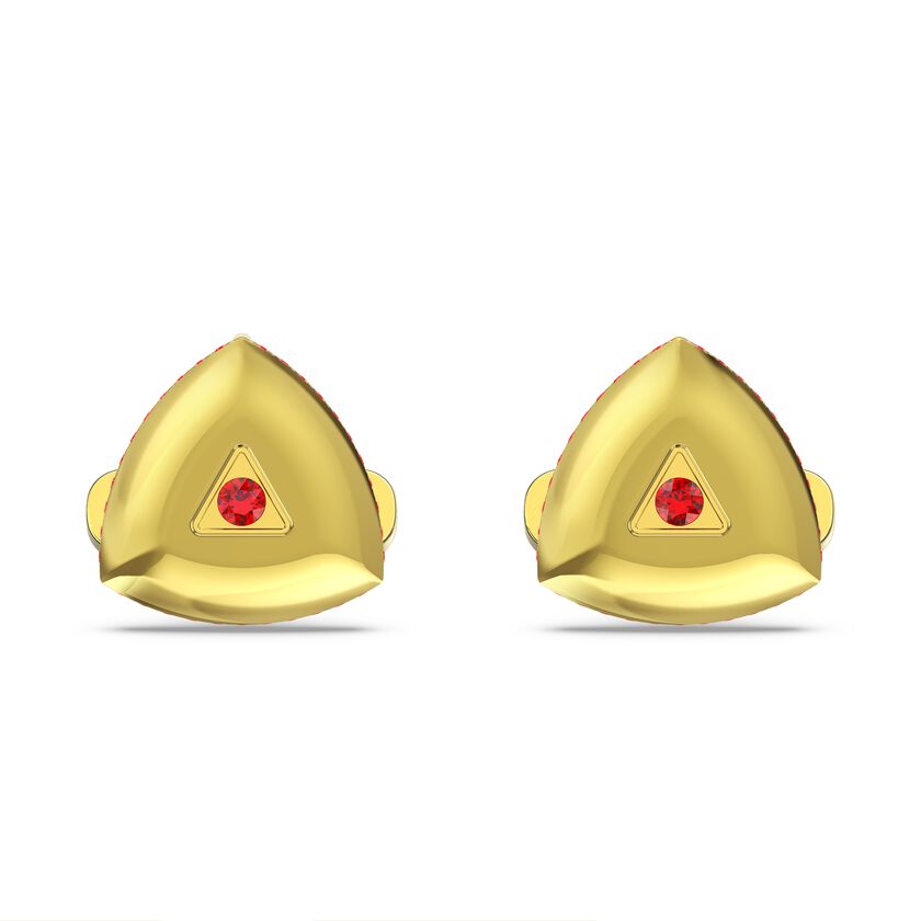 Theo Fire Element Cufflinks, Red, Gold-tone plated