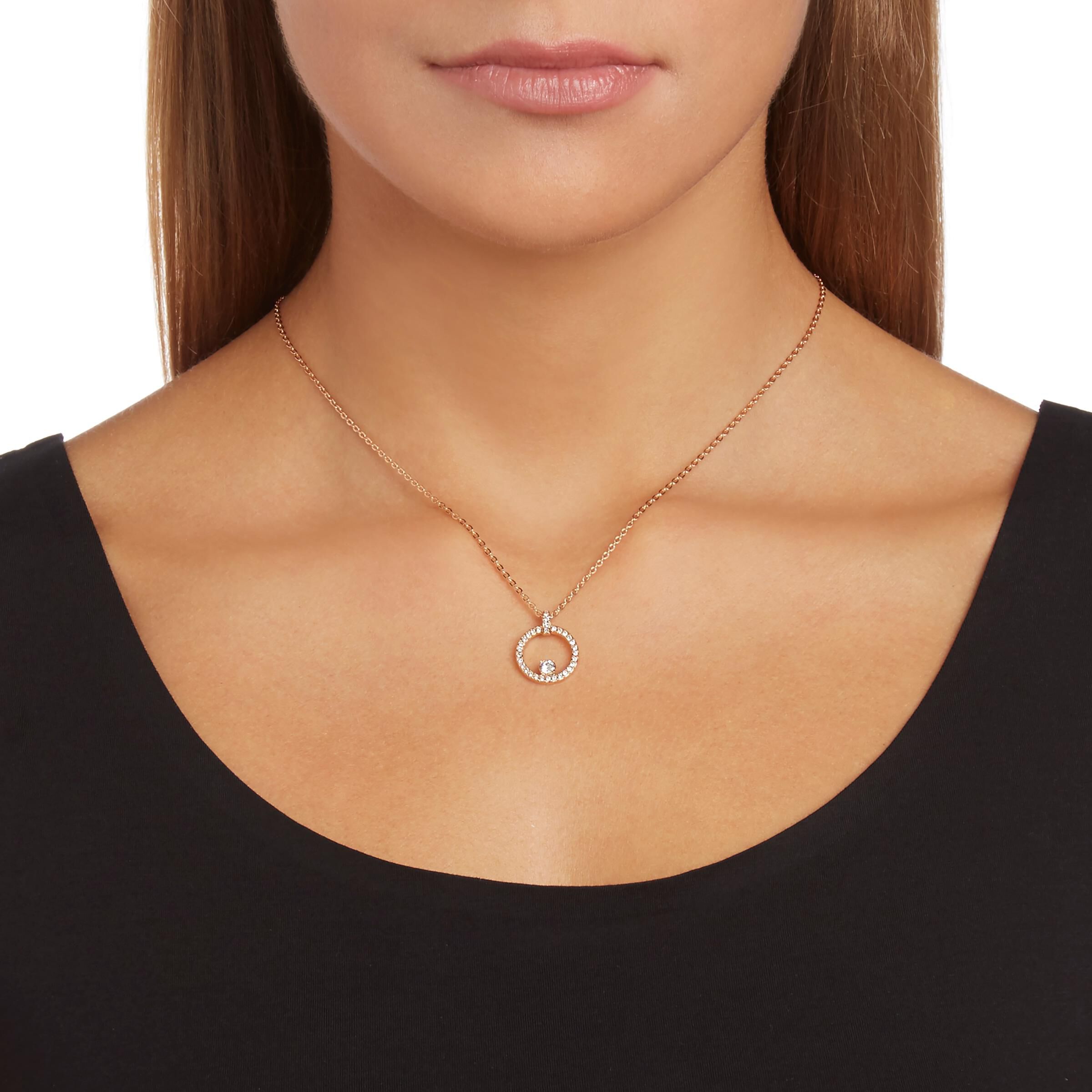 Creativity Circle Pendant White Rose Gold Plated