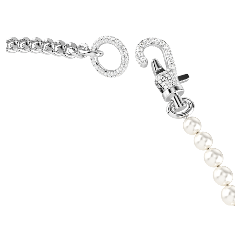 swarovski dextera necklace  pav   crystal pearl  white  rhodium plated