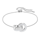Hollow Bracelet, White, Rhodium Plating