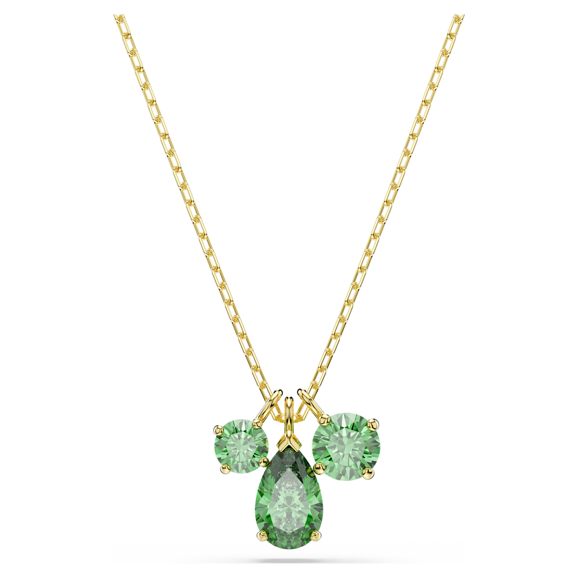swarovski mesmera pendant  mixed cuts  green  18k gold finish