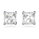 swarovski stilla attract stud earrings square cut white rhodium plated