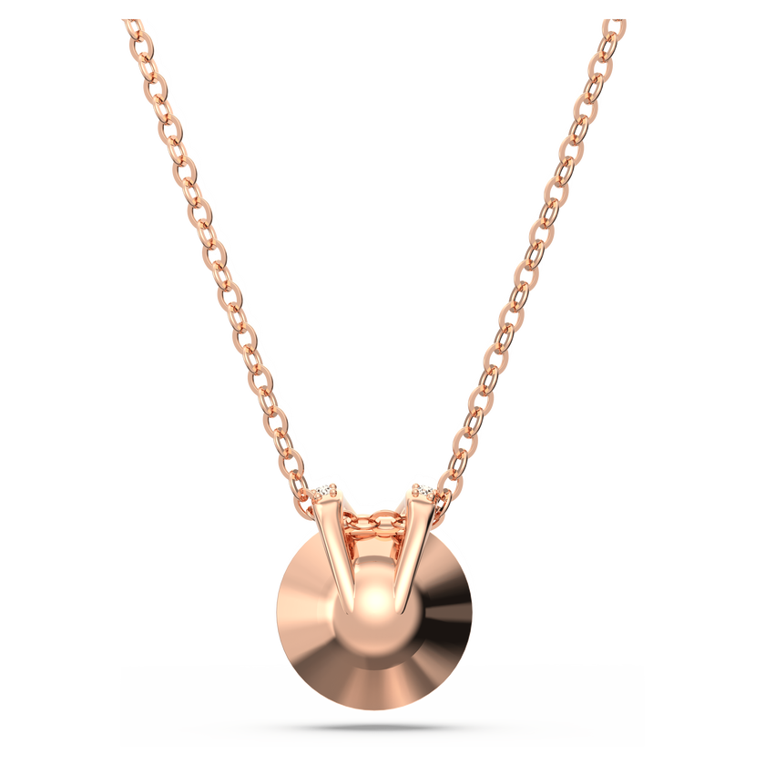 swarovski bella v pendant  round cut  pink  rose gold tone plated