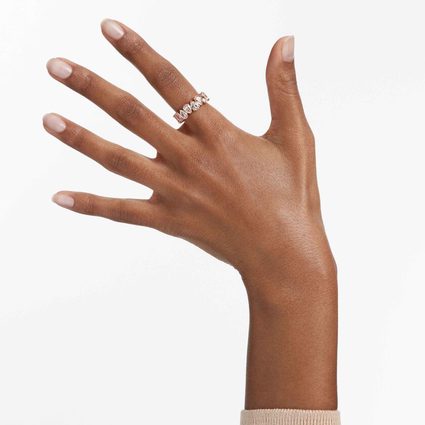 swarovski matrix vittore ring  drop cut  white  rose gold tone plated
