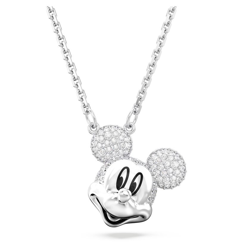 Disney Mickey Mouse pendant, White, Rhodium plated