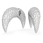 swarovski luna stud earrings moon white rhodium plated