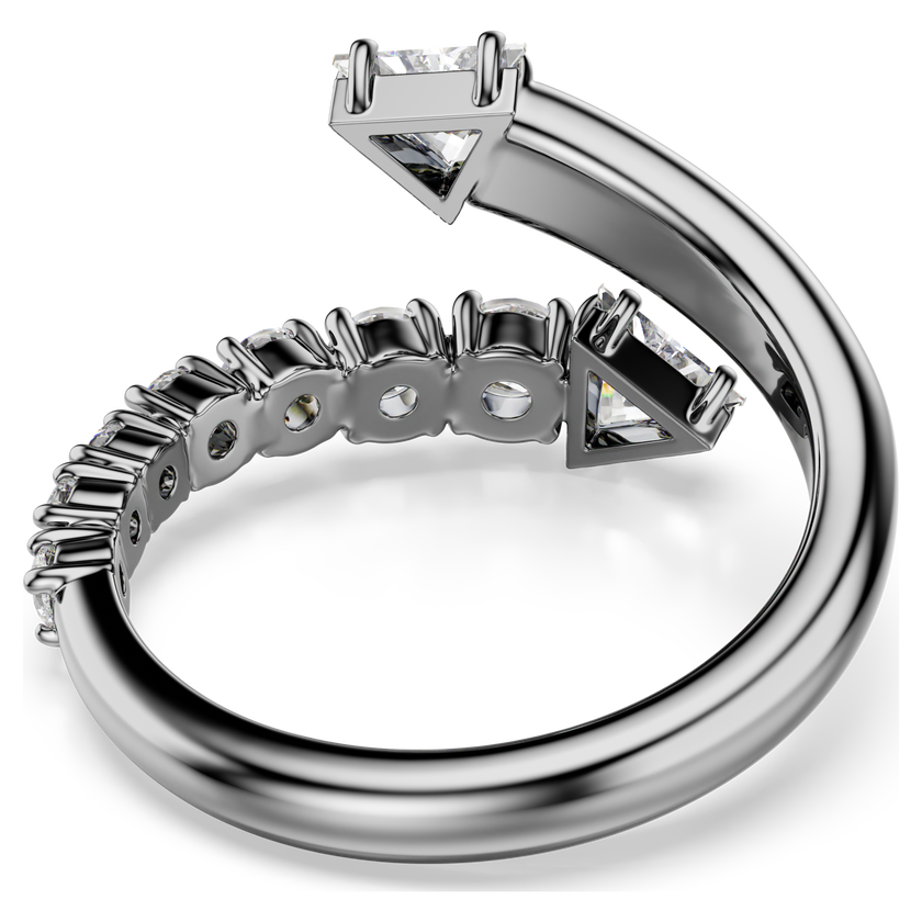 swarovski sublima open ring  mixed cuts  white  ruthenium plated