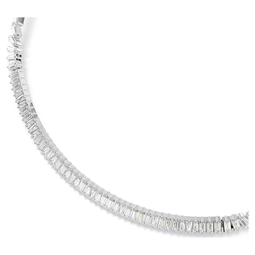 swarovski matrix necklace  baguette cut  white  rhodium plated