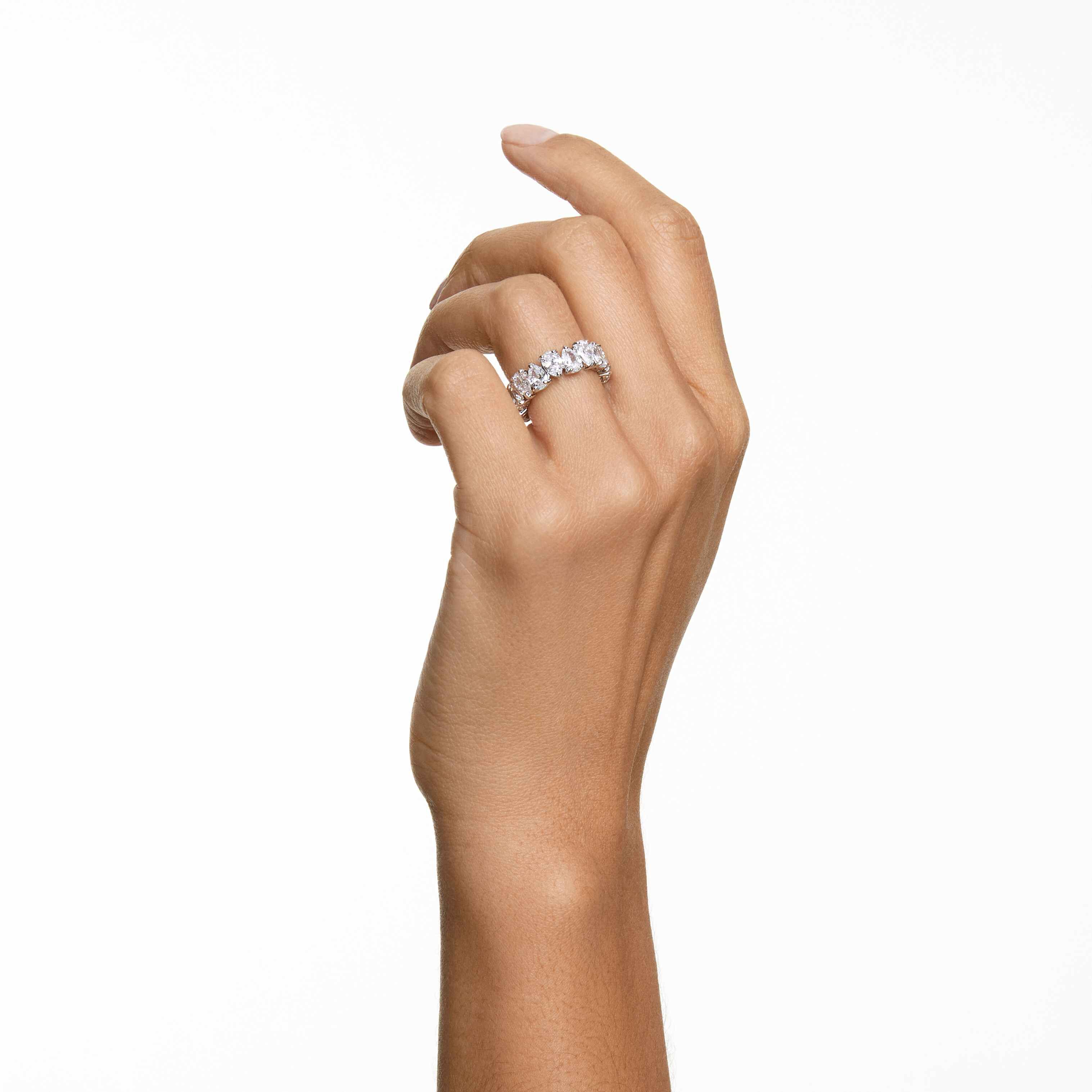 Matrix Vittore ring, Drop cut, White, Rhodium plated, Size 55 ...