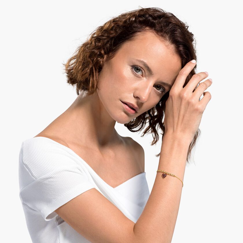 Buy Swarovski Swarovski Remix Collection Heart Strand, Red, Gold-tone plated