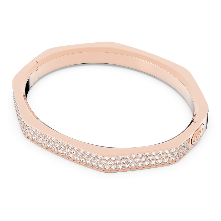 swarovski dextera bangle  octagon shape  white  rose gold tone plated