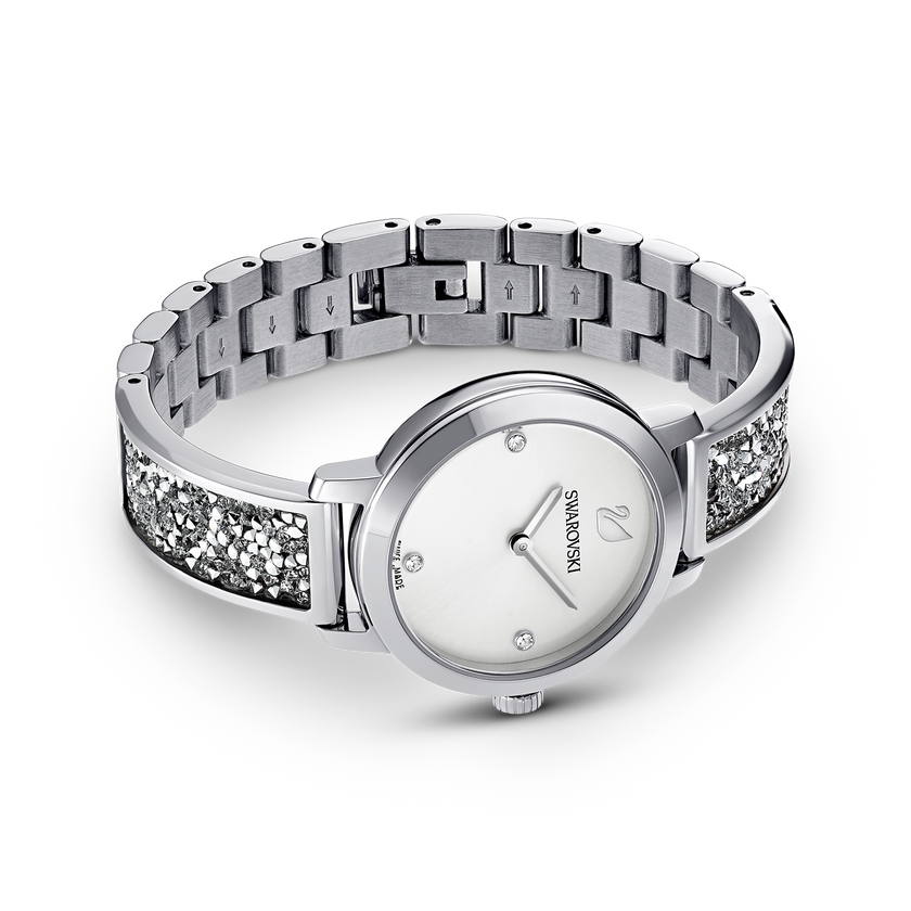 Cosmic Rock Watch, Metal Bracelet, White, Silver Tone